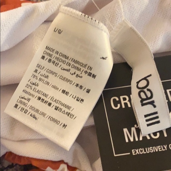 Bar III Dotted Stripe Plunging One Piece Swimsuit - Picture 10 of 11